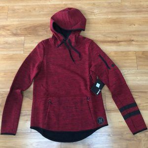 HURLEY Red/Black Sweatshirt Jacket Hoody Pullover Fleece - NEW w-tag SMALL